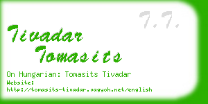 tivadar tomasits business card